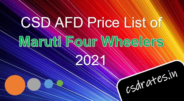 CSD AED Price List of Maruti Four Wheelers