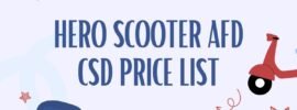 Hero Scooter Price List of AFD CSD Online Portal 2026