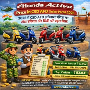 Honda Activa Price in CSD AFD Online Portal 2026