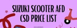 Suzuki Scooter Price List of AFD CSD Online Portal 2026