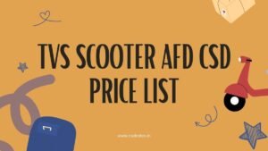 TVS Scooter Price List of AFD CSD Online Portal 2026