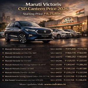 Maruti Victoris CSD Canteen Price 2026