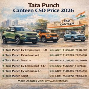 Tata Punch EV CSD Canteen Price 2026